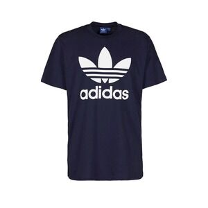 Adidas Originals Men's Trefoil Logo Tee Shirt Navy Blue White -‎ Size M